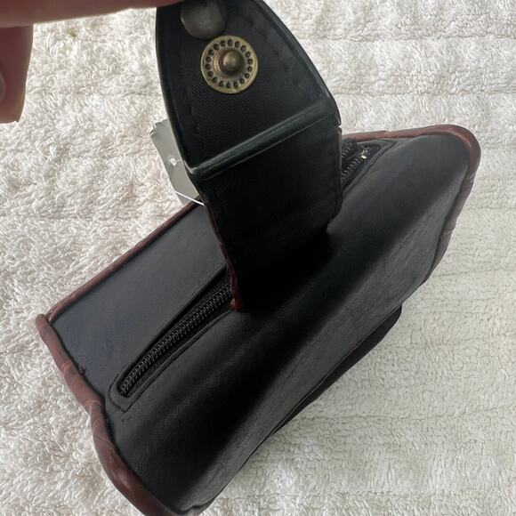 RGA Vintage Black Brown Croc Trim Trifold Wallet R5064 Brass Snap - Picture 5 of 10